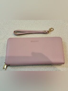 Pink RFID Blocking Zip-Around Wristlet Wallet